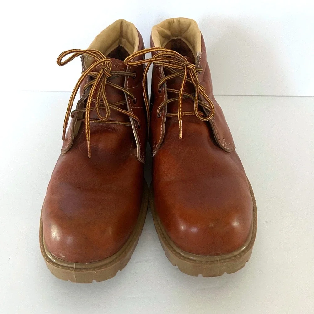 VTG Weinbrenner Leather Chukka Boots Mens 13 W Brown Hiking Boy Scout Lug USA